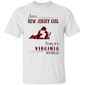 Just A New Jersey Girl Living In A Virginia World T-Shirt - T-shirt Teezalo