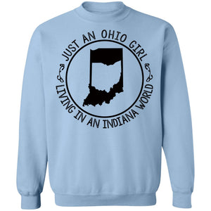 Ohio Girl In Indiana World Hoodie - Hoodie Teezalo