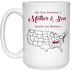 New Jersey Tennessee The Love Between Mother And Son Mug - Mug Teezalo