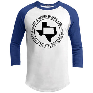 North Dakota Girl Living In Texas World T Shirt - T-shirt Teezalo