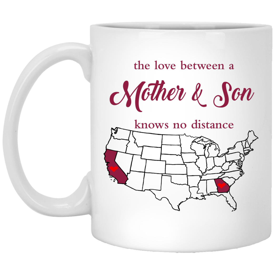 Georgia California The Love Between Mother And Son Mug - Mug Teezalo
