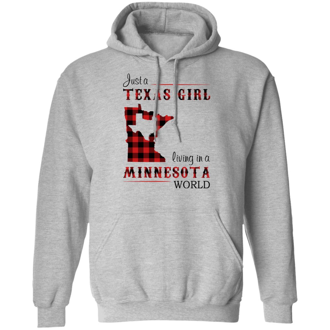 Just A Texas Girl Living In A Minnesota World T- Shirt - T-shirt Born Live Plaid Red Teezalo