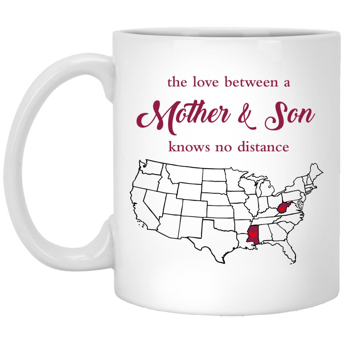 Mississippi West Virginia The Love Between Mother And Son Mug - Mug Teezalo