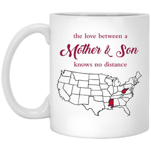 Mississippi West Virginia The Love Between Mother And Son Mug - Mug Teezalo
