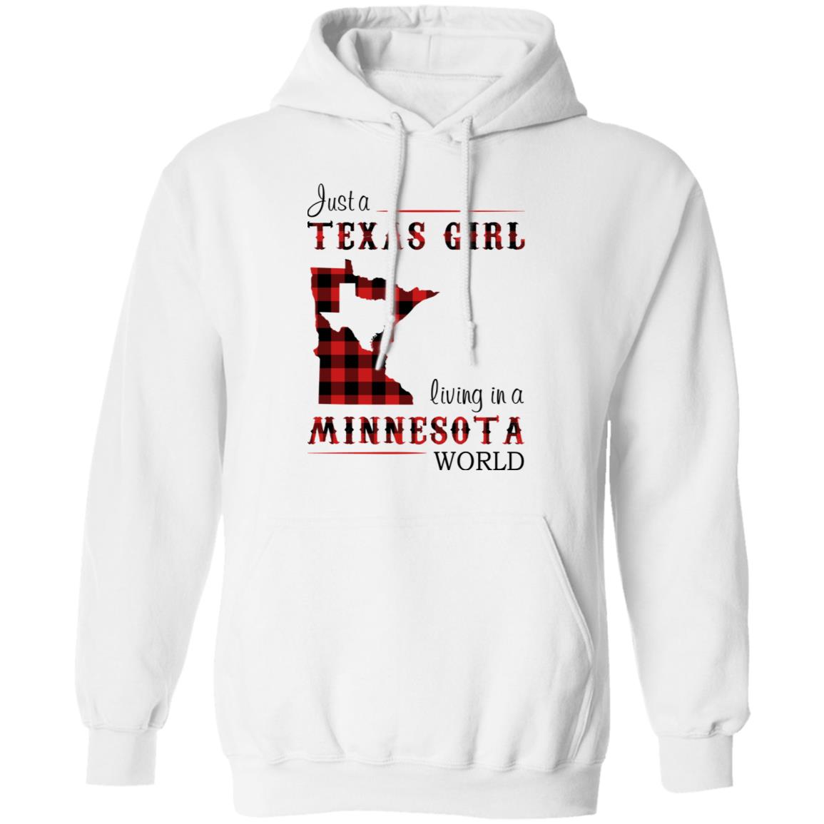 Just A Texas Girl Living In A Minnesota World T- Shirt - T-shirt Born Live Plaid Red Teezalo