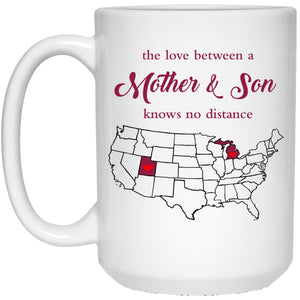 Michigan Utah The Love Between Mother And Son Mug - Mug Teezalo