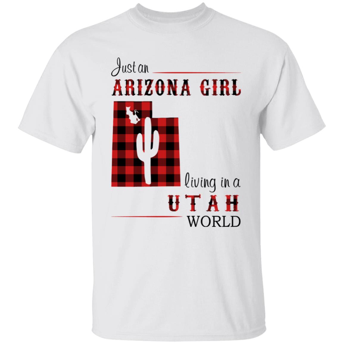 Just An Arizona Girl Living In A Utah World T-shirt - T-shirt Born Live Plaid Red Teezalo
