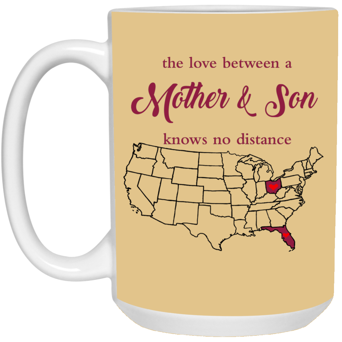 Ohio Florida The Love Mother And Son Mug - Mug Teezalo