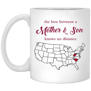 West Virginia South Carolina The Love Between Mother And Son Mug - Mug Teezalo