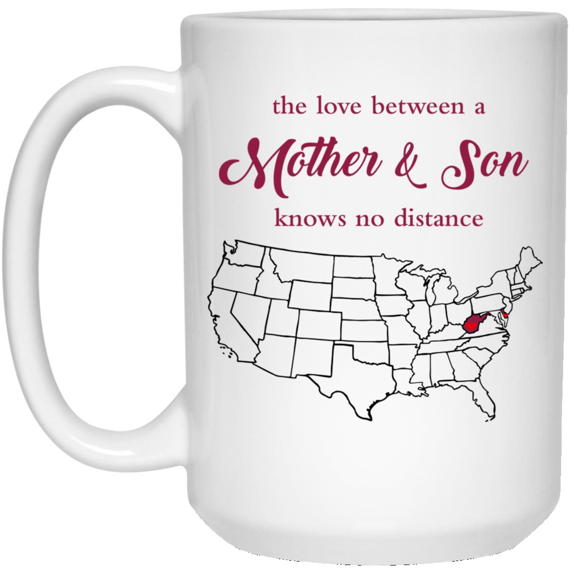 West Virginia Delaware The Love Between Mother And Son Mug - Mug Teezalo