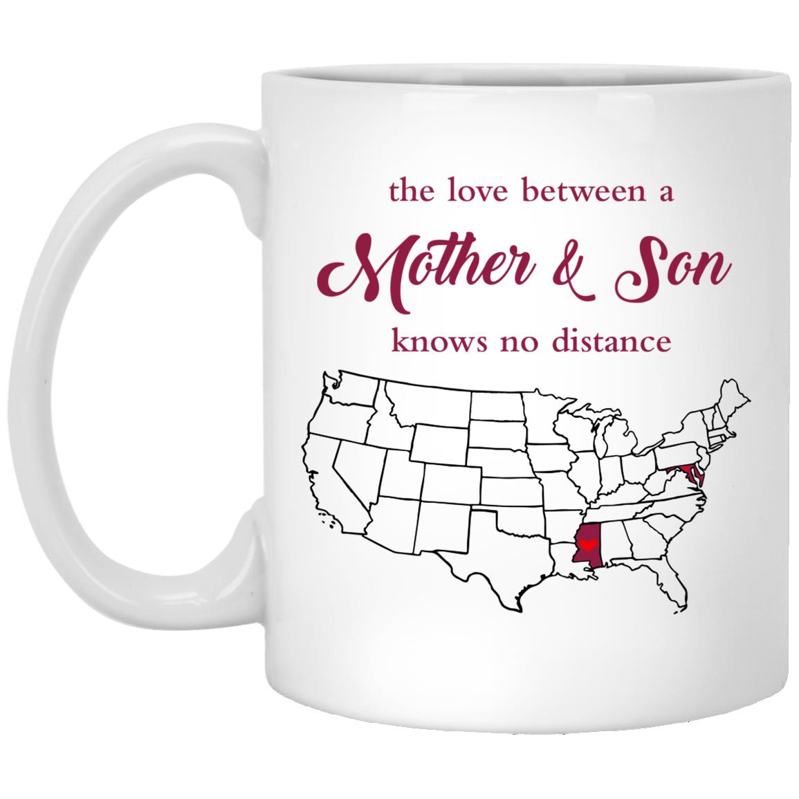 Mississippi Maryland The Love Between Mother And Son Mug - Mug Teezalo