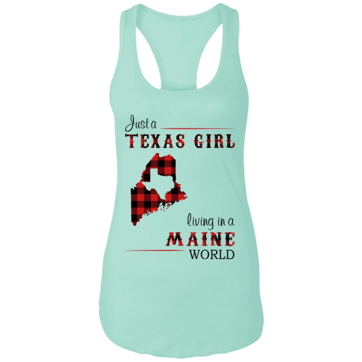 Just A Texas Girl Living In A Maine World T- Shirt - T-shirt Teezalo