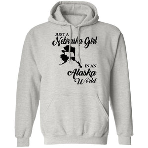 Just A Nebraska Girl In An Alaska World T-Shirt - T-shirt Teezalo