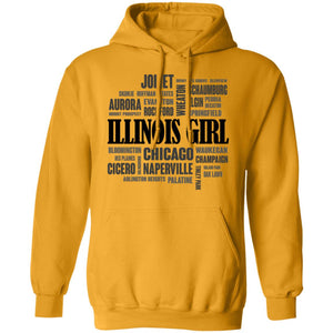 Illinois Girl And City T-shirt - T-shirt Teezalo
