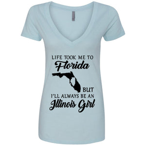 Life Took Me To Florida Always Be An Illinois Girl T-shirt - T-shirt Teezalo