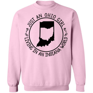 Ohio Girl In Indiana World Hoodie - Hoodie Teezalo