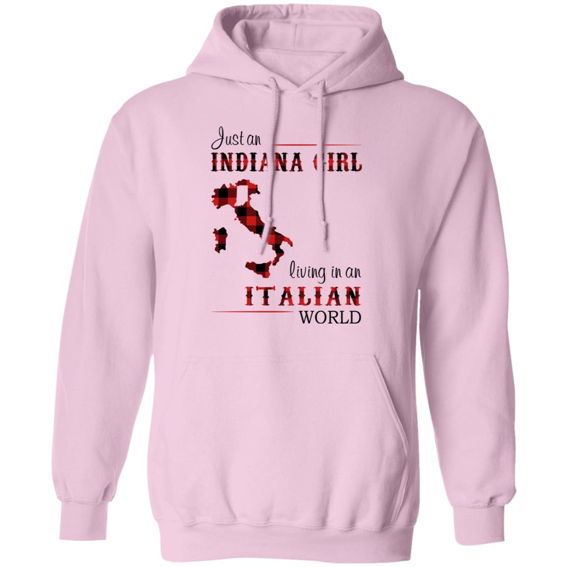 Just An Indiana Girl Living In An Italian World T- Shirt - T-shirt Born Live Plaid Red Teezalo