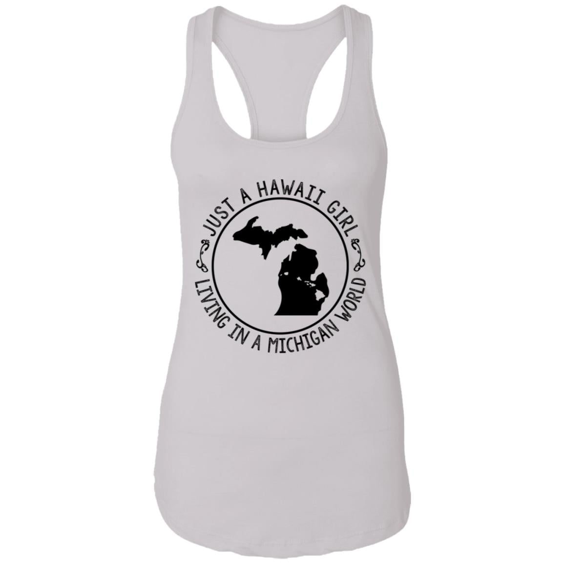 Just A Hawaii Girl Living In A Michigan World Hoodie - Hoodie Teezalo