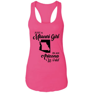 Just A Missouri Girl In An Arizona World T Shirt - T-shirt Teezalo