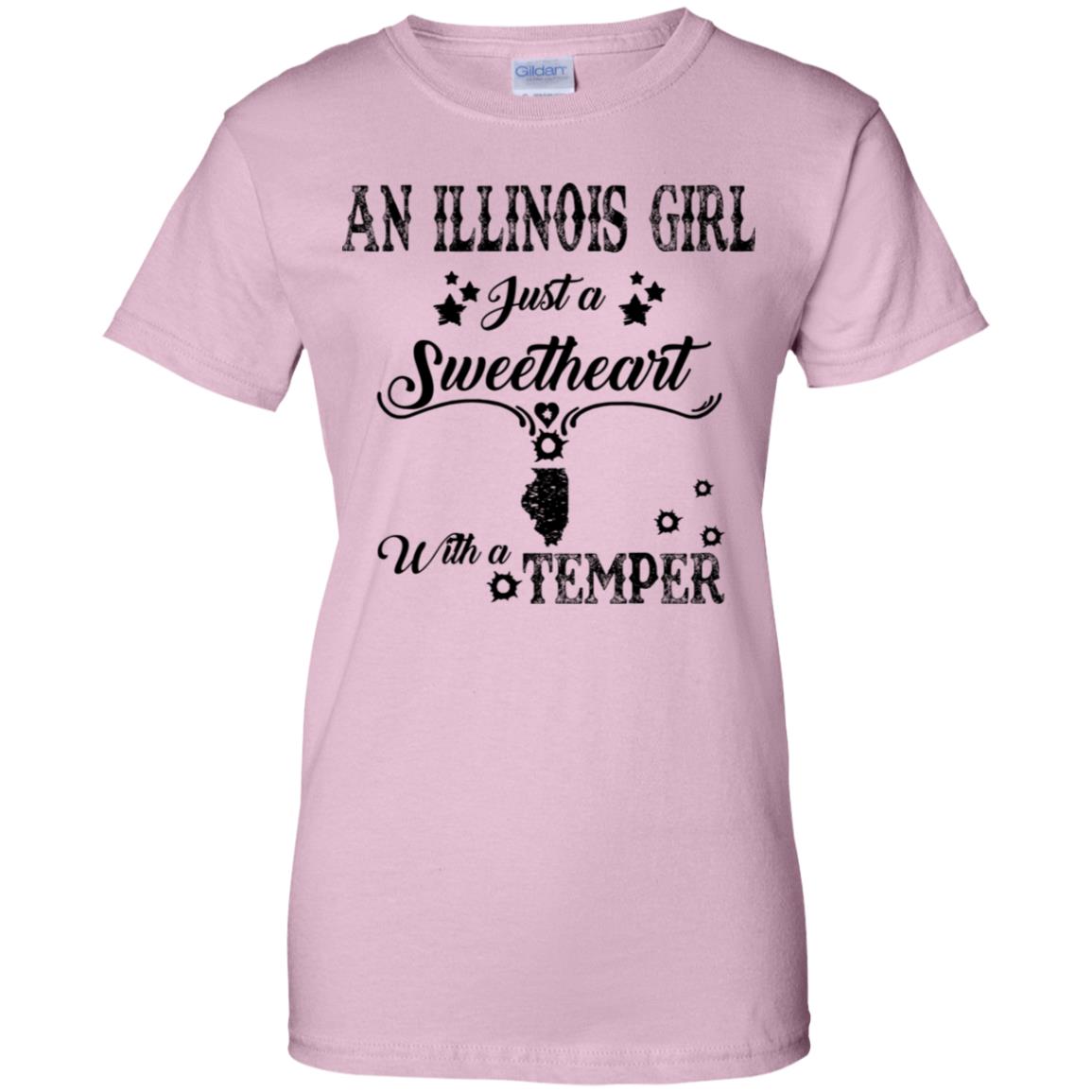 Illinois Girl Just A Sweetheart With A Temper T-shirt - T-shirt Teezalo