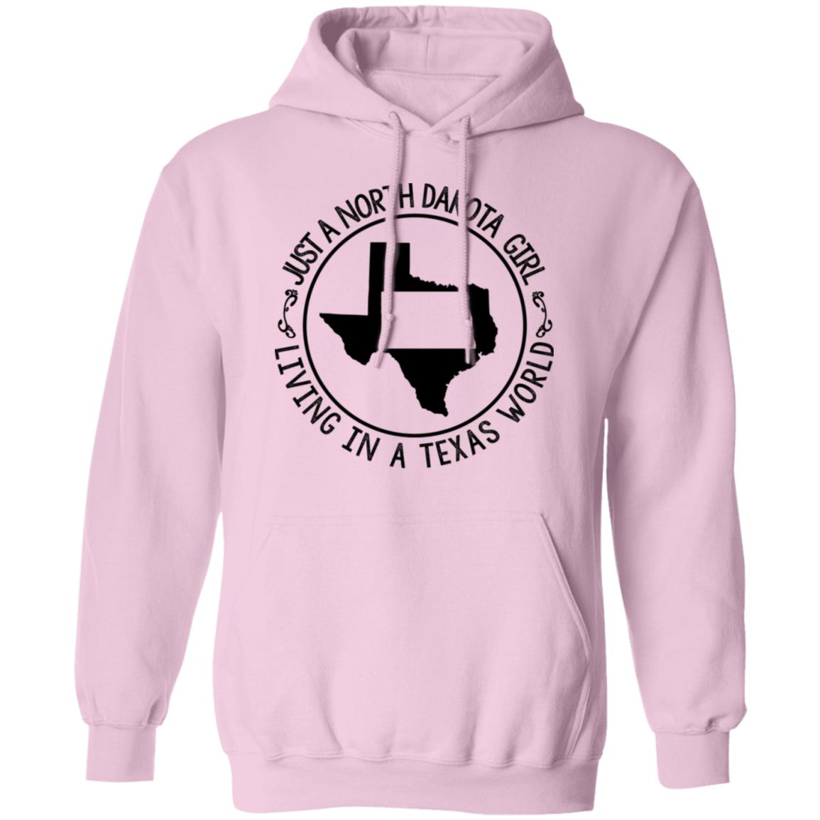 North Dakota Girl Living In Texas World T Shirt - T-shirt Teezalo