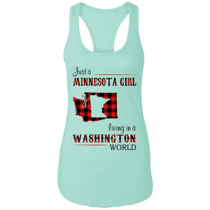 Just A Minnesota Girl Living In A Washington World T Shirt - T-shirt Teezalo