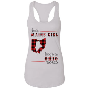 Just A Maine Girl Living In An Ohio World T-Shirt - T-shirt Teezalo