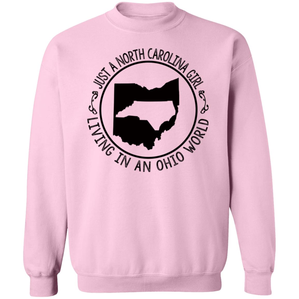 North Carolina Girl Living In Ohio World T- Shirt - T-shirt Teezalo