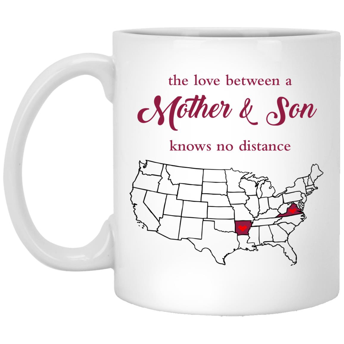Virginia Arkansas The Love Between Mother And Son Mug - Mug Teezalo
