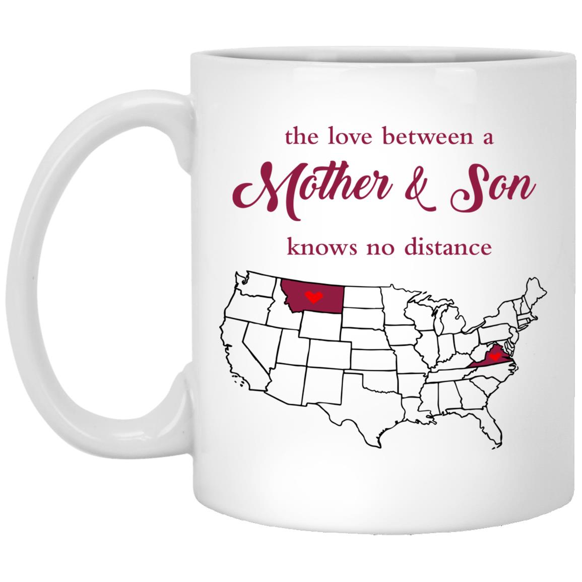 Montana Virginia The Love Between Mother And Son Mug - Mug Teezalo