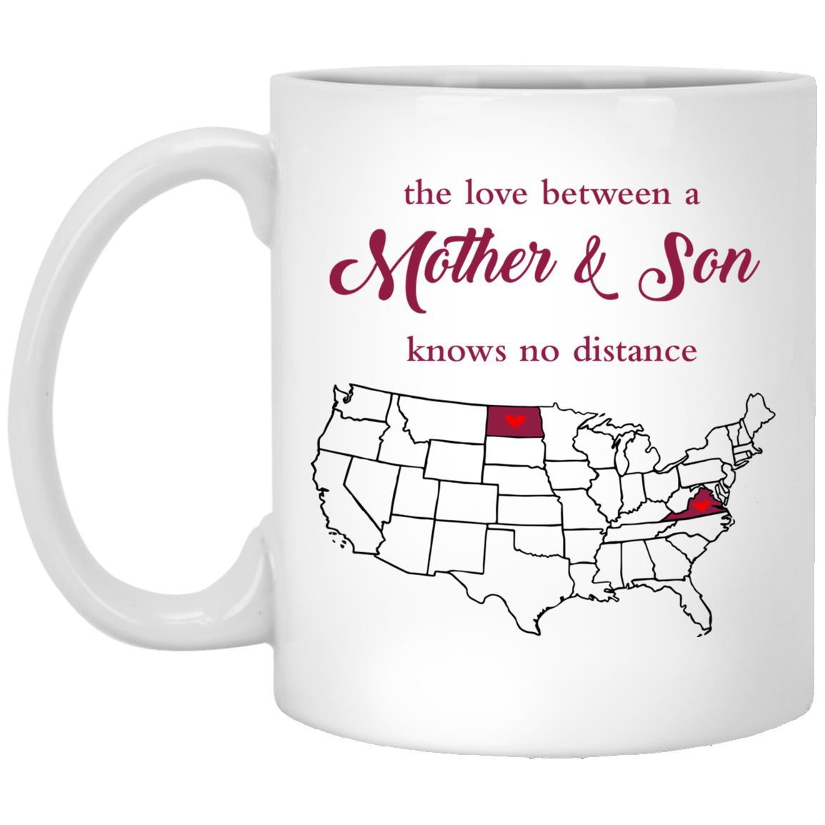 Virginia North Dakota The Love Between Mother And Son Mug - Mug Teezalo