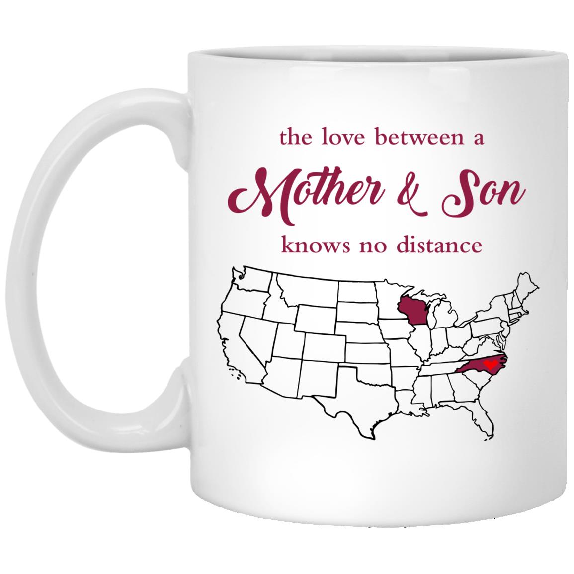 Wisconsin North Carolina The Love Between Mother And Son Mug - Mug Teezalo