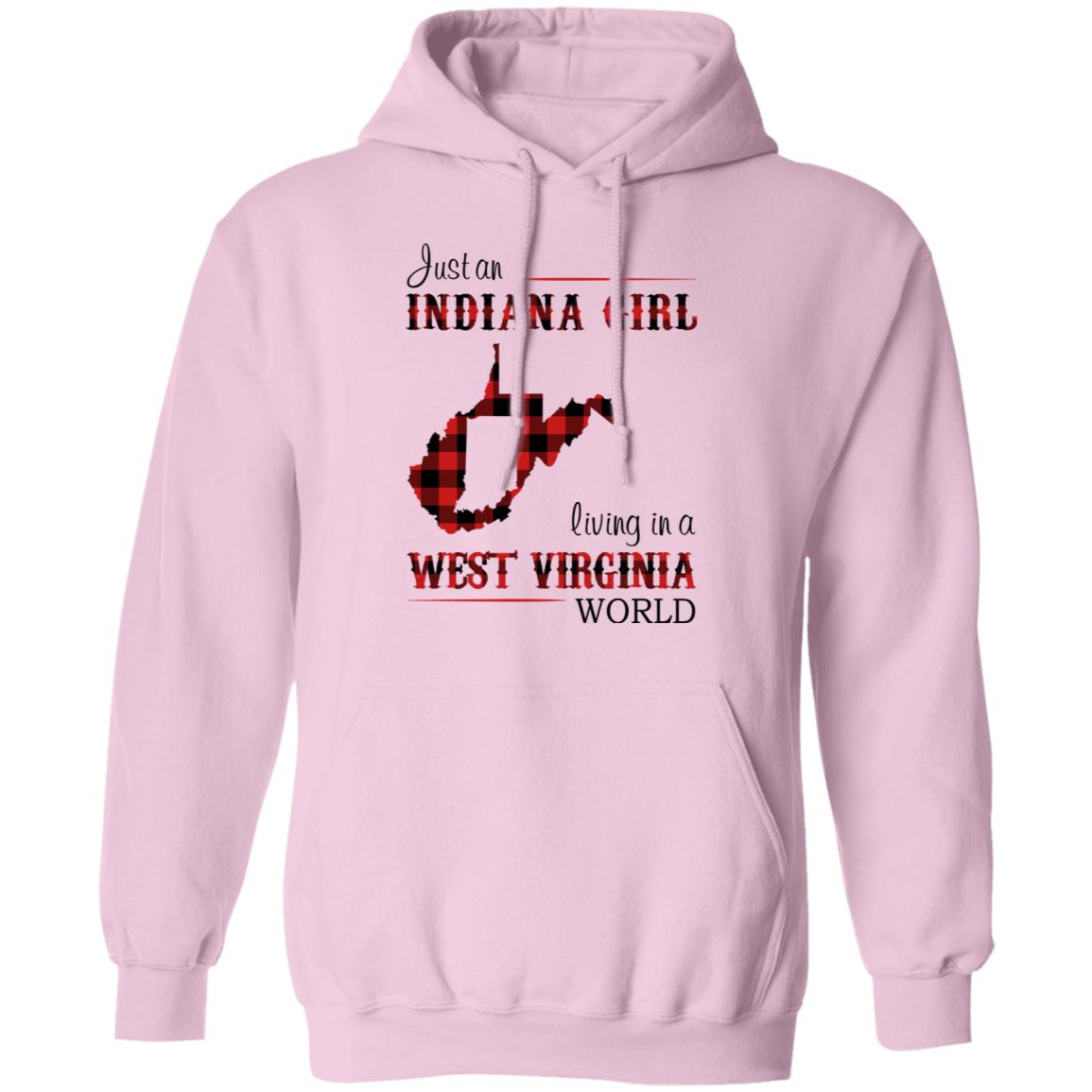 Just An Indiana Girl Living In A West Virginia World T-Shirt - T-shirt Born Live Plaid Red Teezalo