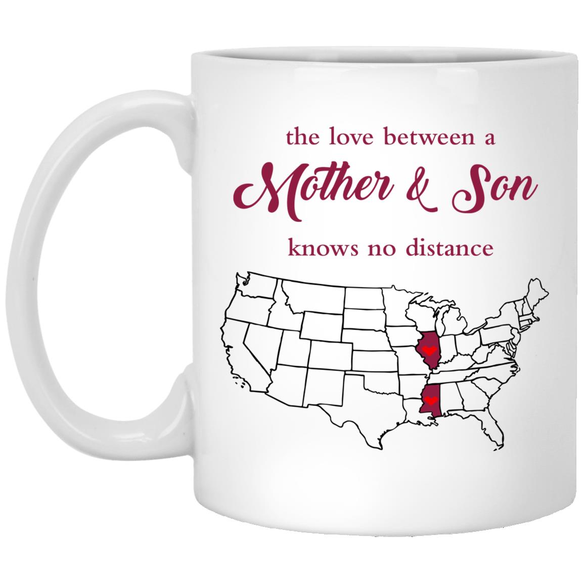 Illinois Mississippi The Love Between Mother And Son Mug - Mug Teezalo