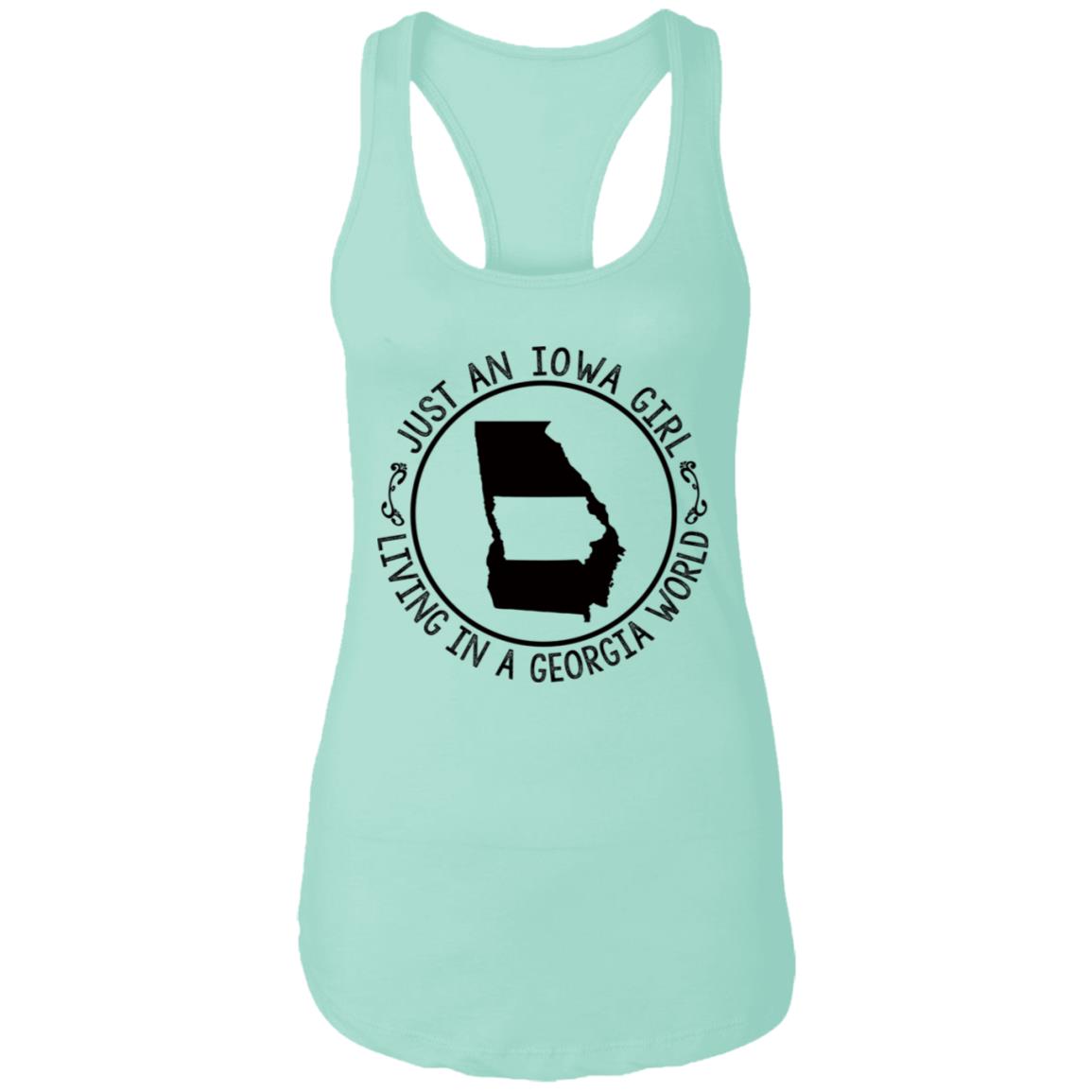 Just An Iowa Girl Living In A Georgia World Hoodie - Hoodie Teezalo