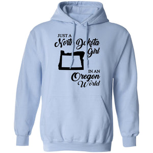 Just A North Dakota Girl In An Oregon World T Shirt - T-shirt Teezalo