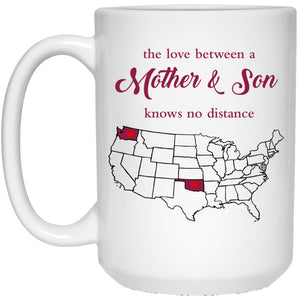 Oklahoma Washington The Love Between Mother And Son Mug - Mug Teezalo