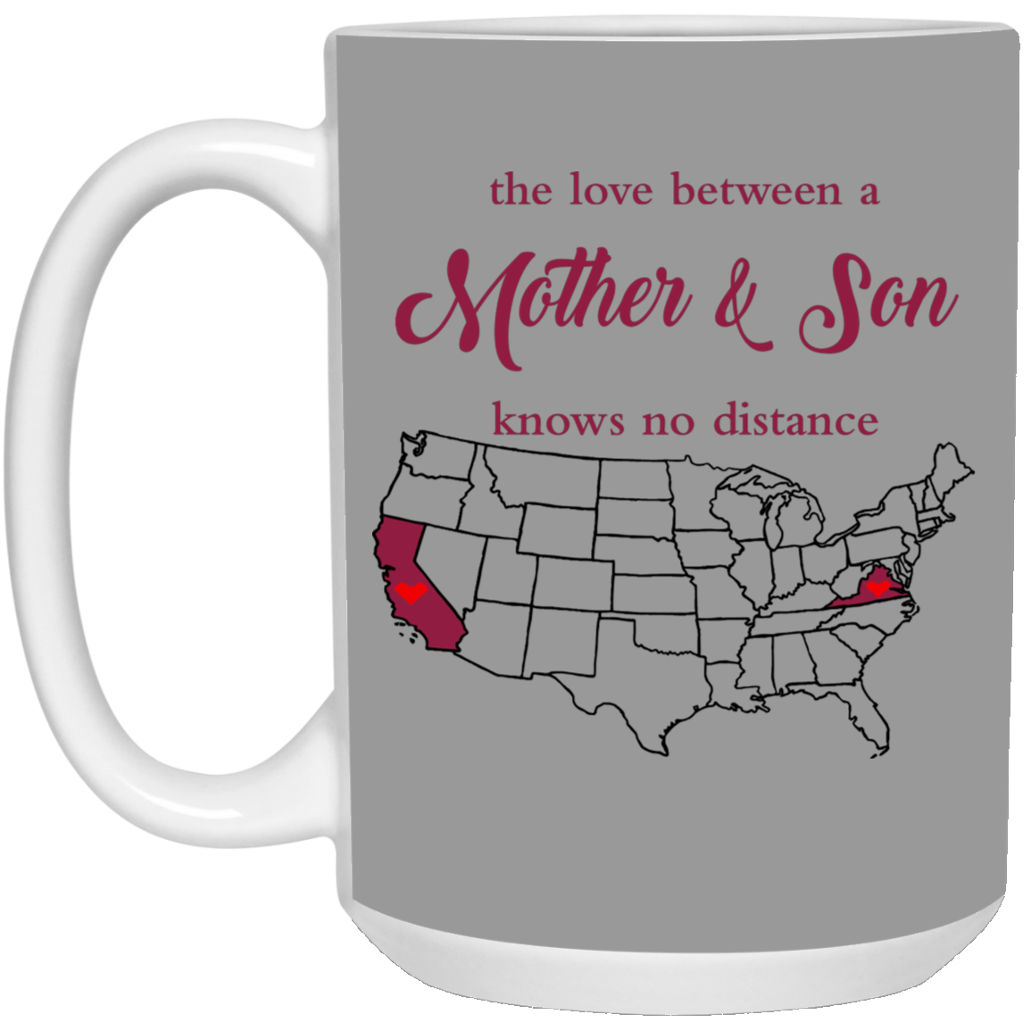 Virginia California The Love Mother And Son Mug - Mug Teezalo