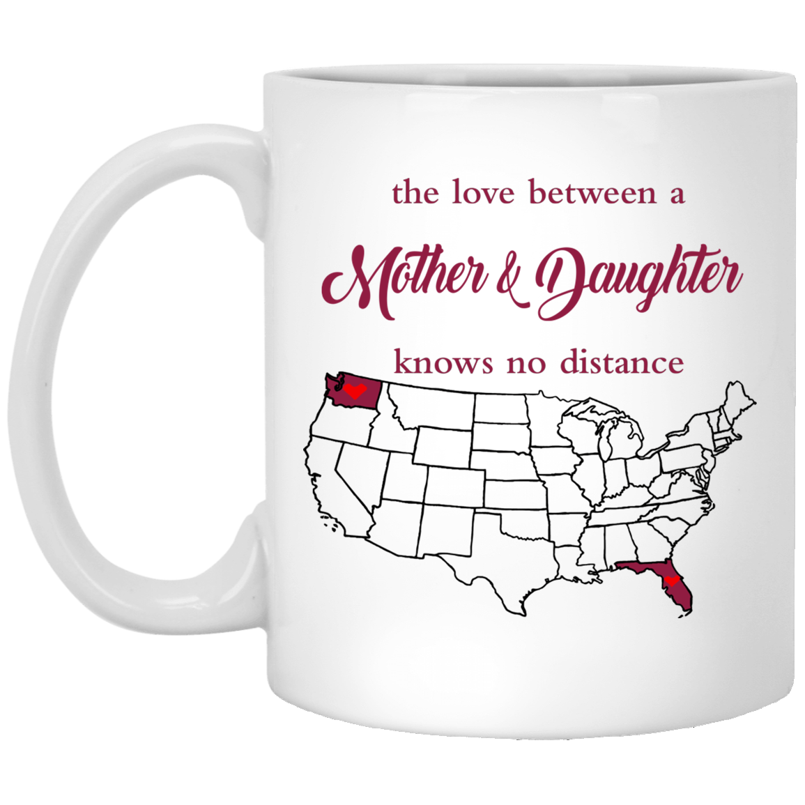 Florida Washington The Love Between Mother And Daughter Mug - Mug Teezalo