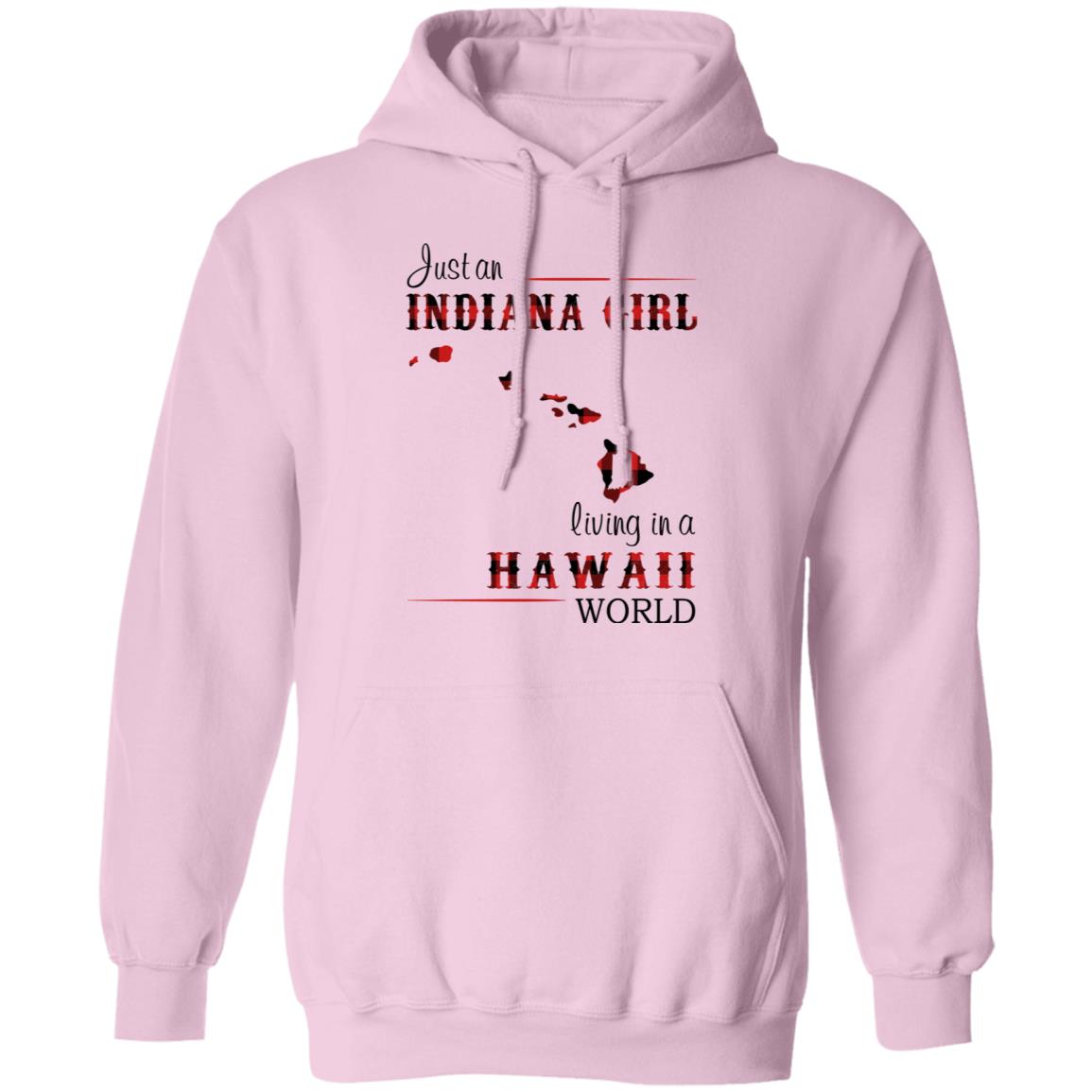 Just An Indiana Girl Living In A Hawaii World T-Shirt - T-shirt Born Live Plaid Red Teezalo