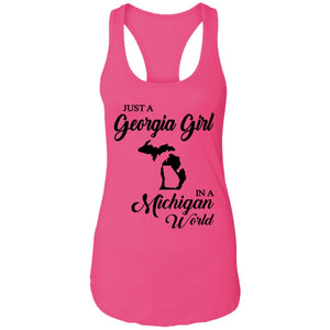 Just A Georgia Girl In A Michigan World T-Shirt - T-Shirt Teezalo