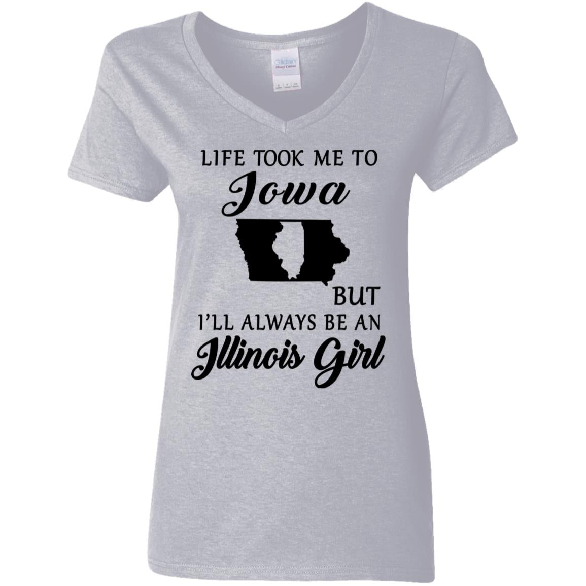 Life Took Me To Iowa Always Be An Illinois Girl T-shirt - T-shirt Teezalo