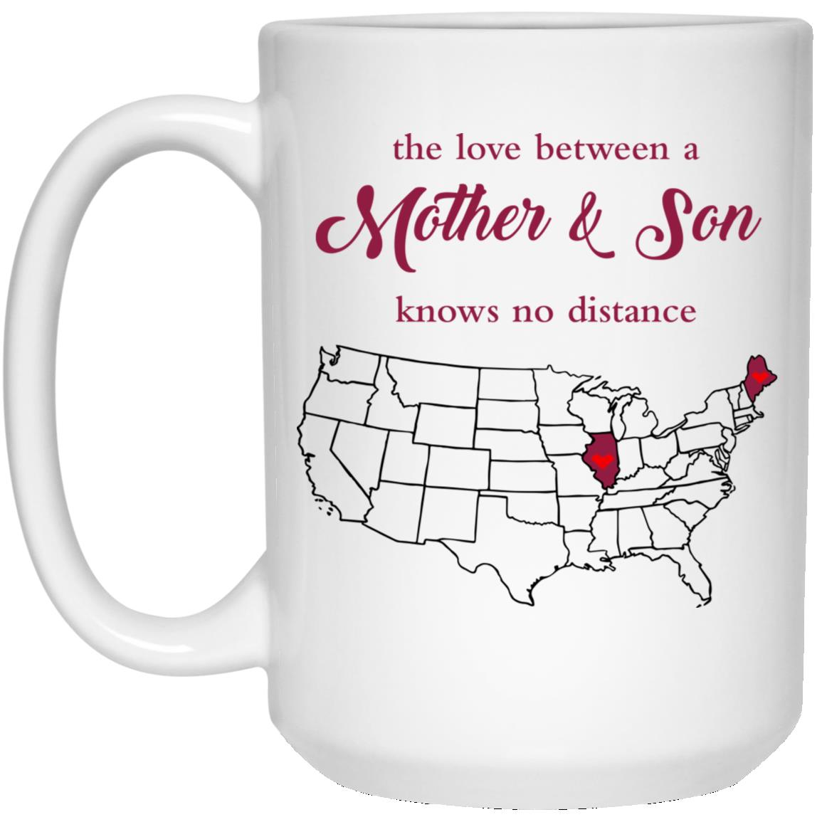 Illinois Maine The Love Between Mother And Son Mug - Mug Teezalo