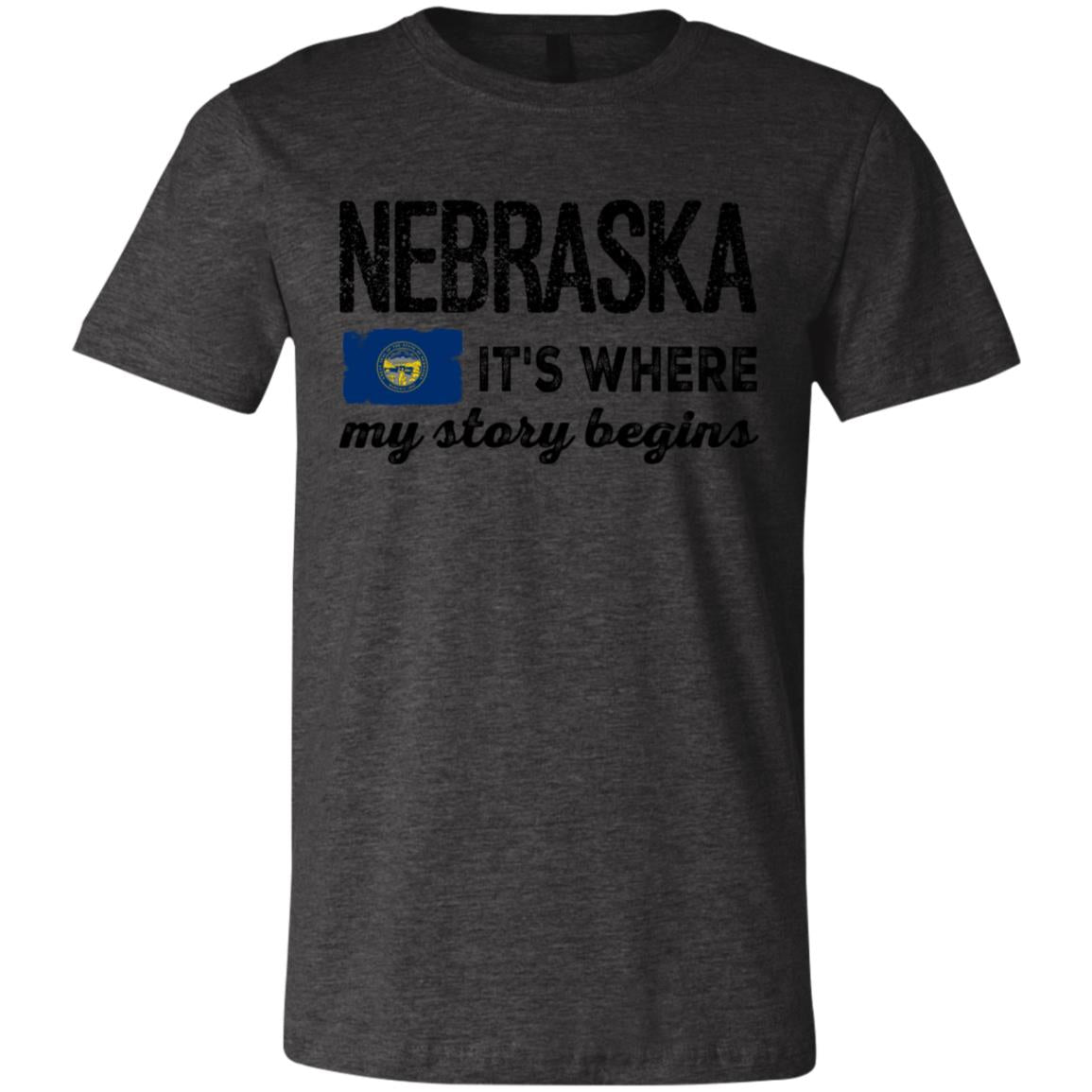 Nebraska It's Where My Story Begins T-Shirt - T-shirt Teezalo