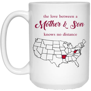 Arkansas West Virginia The Love Between Mother And Son Mug - Mug Teezalo