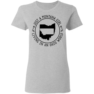 Montana Girl Living In Ohio World Hoodie - Hoodie Teezalo