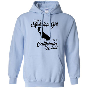 Just A Mississippi Girl In A California World T-Shirt - T-shirt Teezalo