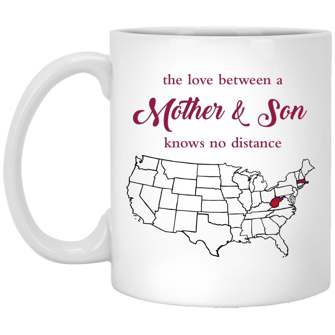 West Virginia Massachusetts The Love Between Mother And Son Mug - Mug Teezalo