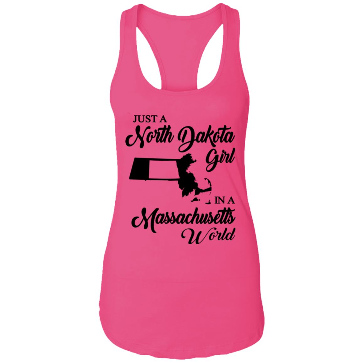 Just A North Dakota Girl In A Massachusetts World T Shirt - T-shirt Teezalo