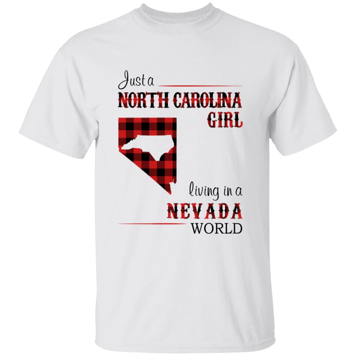 Just A North Carolina Girl Living In A Nevada World T-shirt - T-shirt Born Live Plaid Red Teezalo
